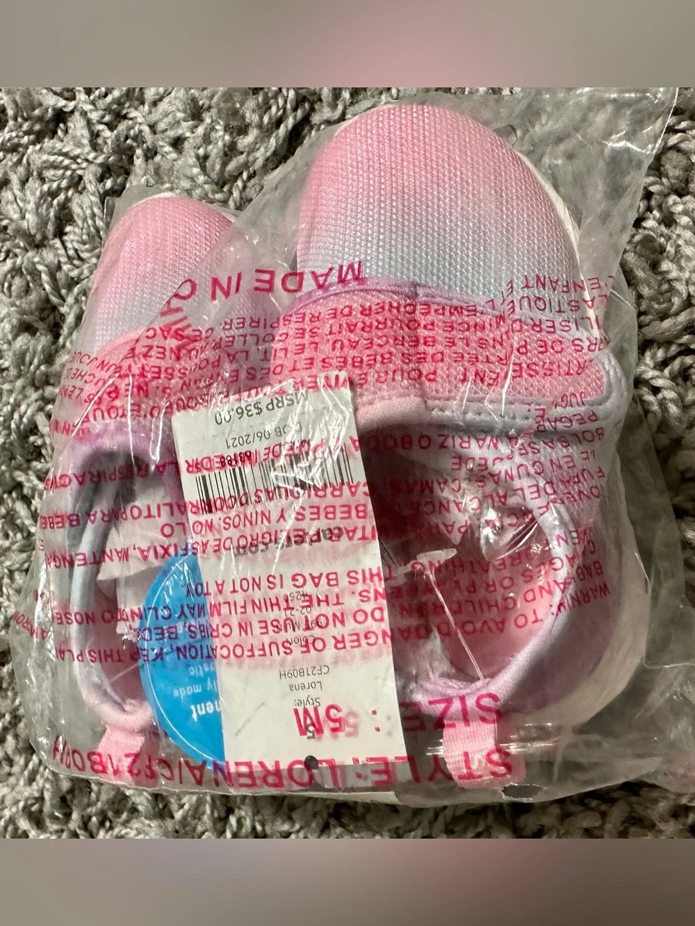 Carter's Girls Pink Mesh Slip-On Sneakers